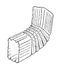 26 Gauge 4" x 5" Square Corrugated B-Style Galvanized Steel 75&deg; Elbow