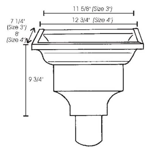 #14 Galvanized Steel Conductor Head with 4" Oval Outlet