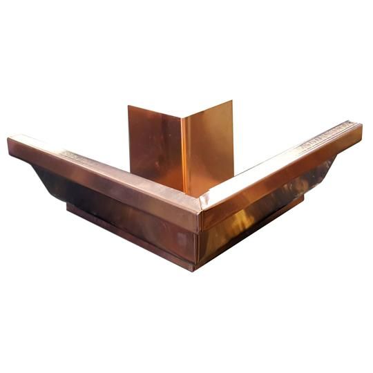 16 Oz. 6" K-Style Outside Copper 90&deg; Box Miter