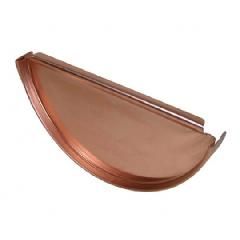 16 Oz. 6" Half Round Copper End Cap