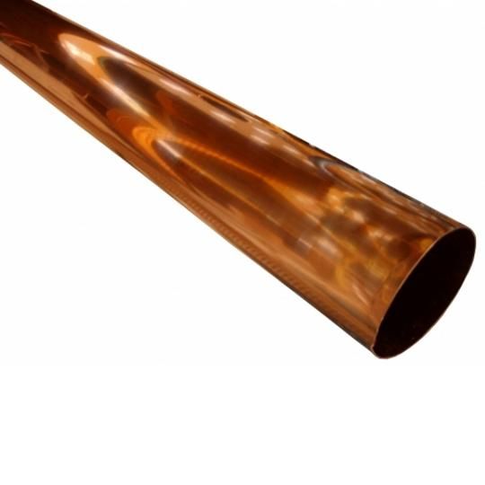 16 Oz. 3" x 10' Plain Round Copper Downspout