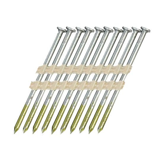 3" x .131 Smooth Shank Basic Bright 21&deg; Full Round Head Plastic Strip Nails - Carton of 4,000