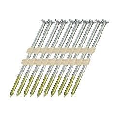 3" x .131 Smooth Shank Basic Bright 21&deg; Full Round Head Plastic Strip Nails - Carton of 4,000