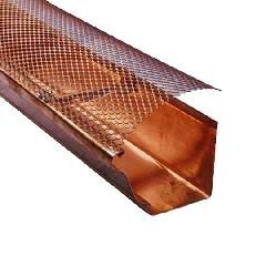 6" x 3' K-Style Hinged Copper Gutter Guard - Carton of 25