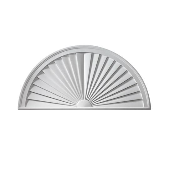 64" x 32" Half-Round Sunburst Pediment