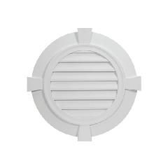 24" Decorative Round Louver with Flat Trim and Keystones