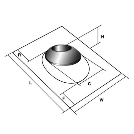 1-1/2" to 3" Copper Base Roof Flashing