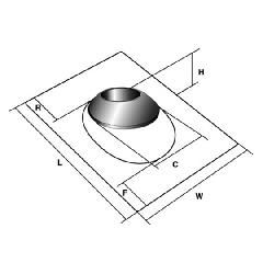 1-1/2" to 3" Copper Base Roof Flashing