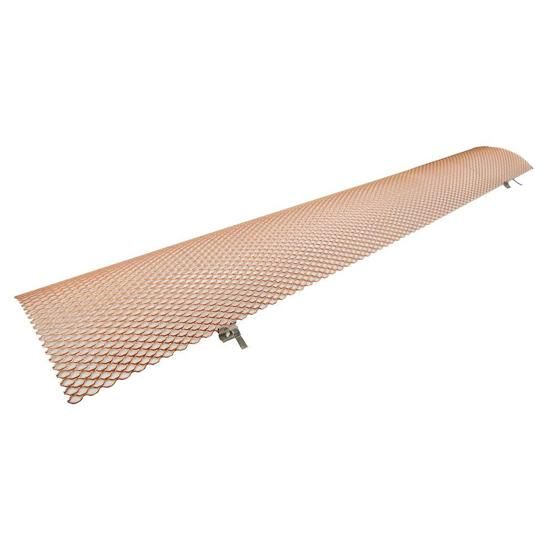 5" x 3' Half Round Hinged Copper Gutter Guard - Sold per Piece