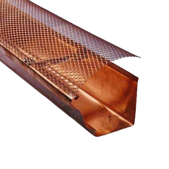 6" x 3' K-Style Hinged Copper Gutter Guard