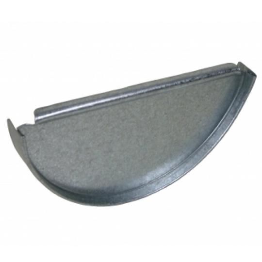 26 Gauge 8" Half Round Galvanized Steel End Cap