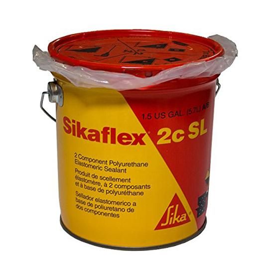 Sikaflex&reg;-2c SL Self-Leveling Elastomeric Sealant with Pre-pigmented Limestone Grey Base - 1.5 Gallon Kit