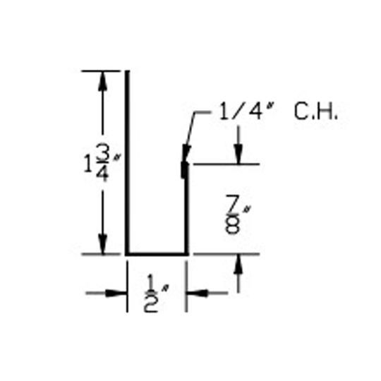 .032 x 1/2" x 12' Aluminum J-Channel 1