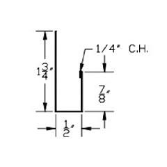 .032 x 1/2" x 12' Aluminum J-Channel 1