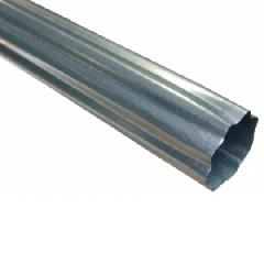 24 Gauge 3" x 10' Round Corrugated Galvanized Steel Downspout