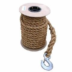 3/4" x 60' 3 Strand Manila Rope with Forged Snap Hook