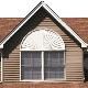 Fypon Molded Millwork 15" x 30" Sunburst Half Round Window Pediment