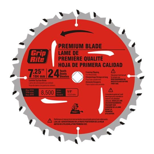 7-1/4" Carbide Tip 24-Tooth Premium Saw Blade