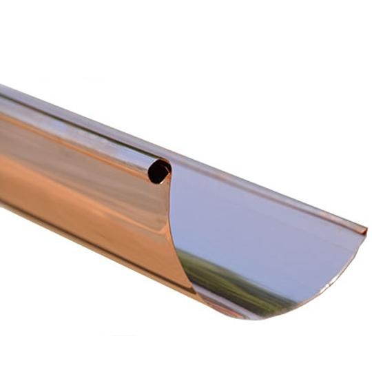 6" x 20' Half Round Copper Gutter