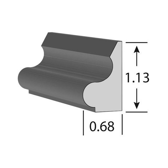 11/16" x 1-1/8" x 16' Base Cap