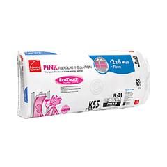 23" x 93" R-19 W61 EcoTouch&reg; PINK&reg; Fiberglas&trade; Unfaced Batt Insulation with PureFiber&reg; Technology - 118.83 Sq. Ft. Bag