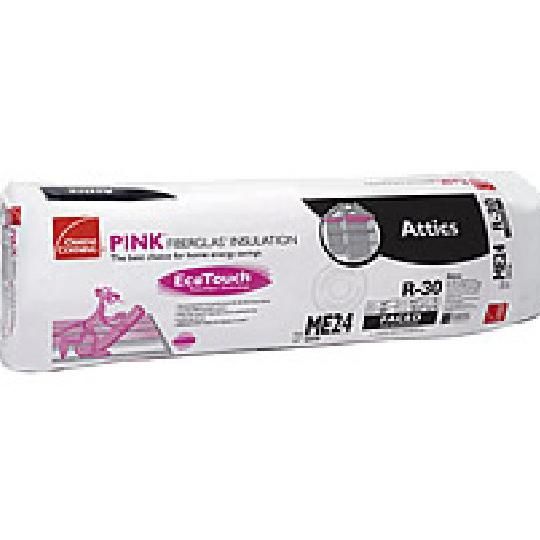 8-1/4" x 23-3/4" x 48" R-30C K72 EcoTouch&reg; PINK&reg; Fiberglas&trade; Kraft Faced Batt Insulation with PureFiber&reg; Technology - 79.17 Sq. Ft. Bag