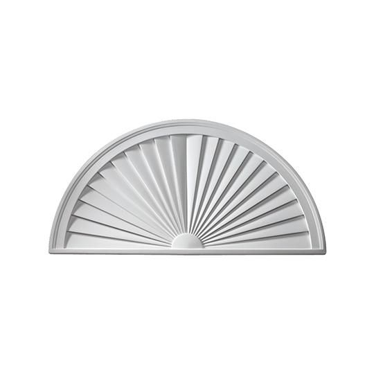 42" x 21" Pediment Half-Round Sunburst