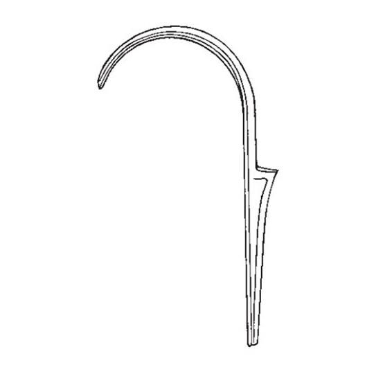 4" Plain Round Cast Bronze Sickle Hook