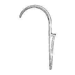 4" Plain Round Cast Bronze Sickle Hook