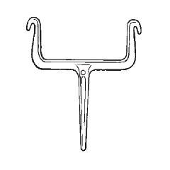 3" x 4" Square Coppered Wired Hook for Wood/Brick