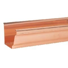 16 Oz. 5" K-Style Copper Gutter Straight Back - Sold per Lin. Ft.