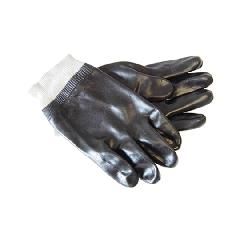 10" Black PVC Glove with Interlocked Lining