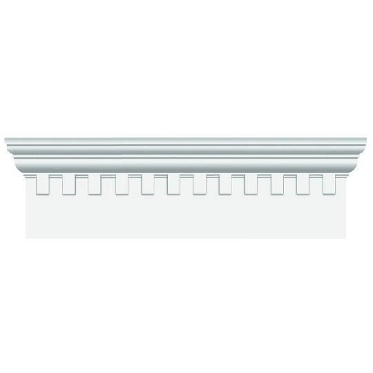 Standard Classic Dentil Window Header with Keystone