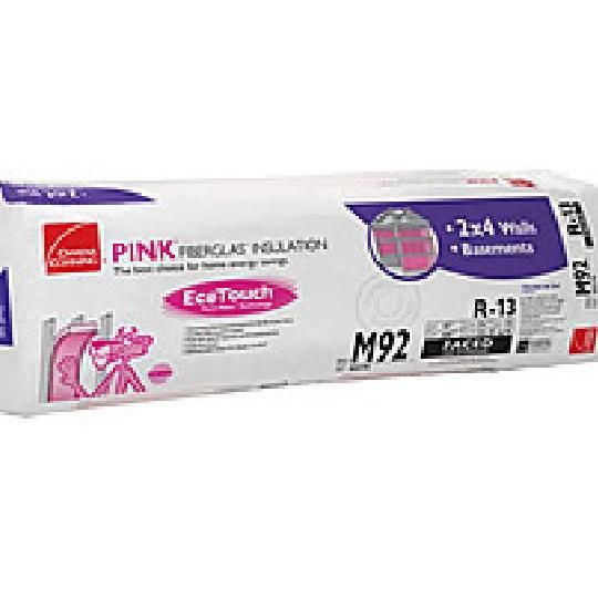 3-1/2" x 15" x 93" R-13 M90 EcoTouch&reg; PINK&reg; Fiberglas&trade; Kraft Faced Batt Insulation with PureFiber&reg; Technology - 125.94 Sq. Ft. Bag