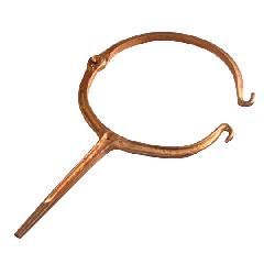 5" Plain Round Coppered Hinged Downspout Hook