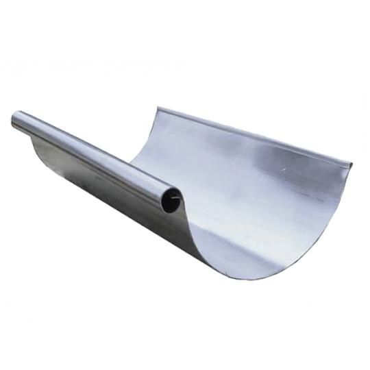 .032" x 6" x 20' Half Round Mill Finish Aluminum Gutter Single Bead