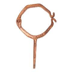 3" Round Corrugated Coppered Hinged Downspout Hook