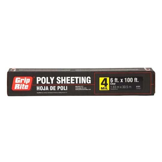 4 mil x 20' x 100' Medium Duty Poly Sheeting