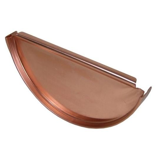 16 Oz. 5" Half Round FreedomGray&reg; Copper End Cap