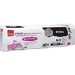 9-1/2" x 16" x 48" R-30 C84A EcoTouch&reg; PINK&reg; Fiberglas&trade; Unfaced Batt Insulation with PureFiber&reg; Technology - 53.33 Sq. Ft. Bag