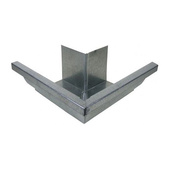 26 Gauge 6" K-Style Outside Galvanized Steel 90&deg; Box Miter