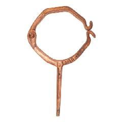 5" Round Corrugated Coppered Hinged Downspout Hook