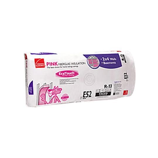 3-1/2" x 23" x 93" R-13 E52 EcoTouch&reg; PINK&reg; Fiberglas&trade; Kraft Faced Batt Insulation with PureFiber&reg; Technology - 148.54 Sq. Ft. Bag