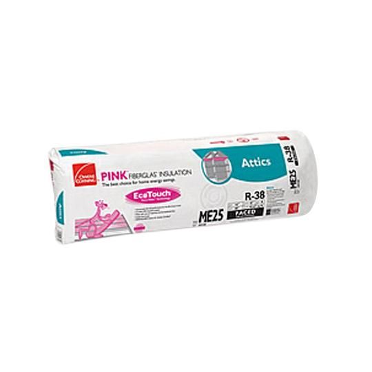 12" x 16" x 48" R-38 ME25 EcoTouch&reg; PINK&reg; Fiberglas&trade; Kraft Faced Batt Insulation with PureFiber&reg; Technology - 42.67 Sq. Ft. Bag