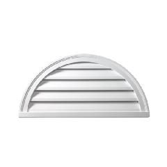 36" x 18" Functional Half-Round Louver