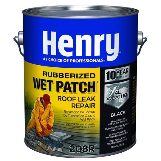 208R Rubberized Wet Patch Roof Leak Repair - 1 Gallon Can