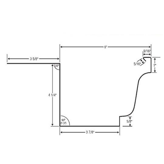 16 Oz. 5" x 20' K-Style Copper Gutter 90&deg; Apron