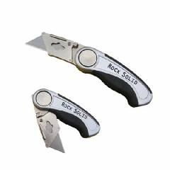 Rock Solid Folding Utility Knife with Large Button