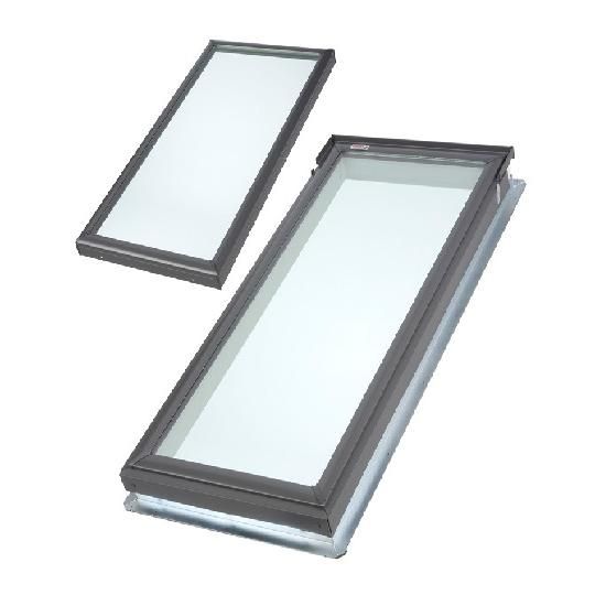 Fixed Deck-Mounted Skylight with Aluminum Cladding, Tempered Low-E3 Glass & White Venetian Blind