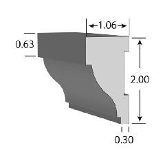 1-1/16" x 2" x 16' Rake Moulding